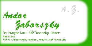 andor zaborszky business card
